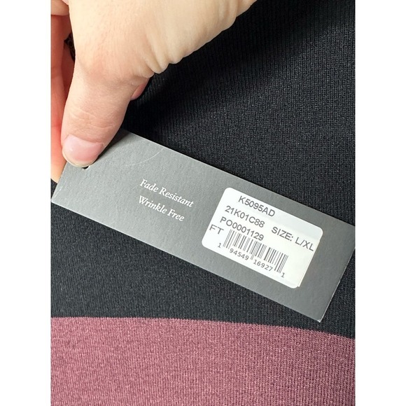 Misook Size L/XL NWT Hooded Cardigan Sweater in Black and Maroon - Picture 4 of 5